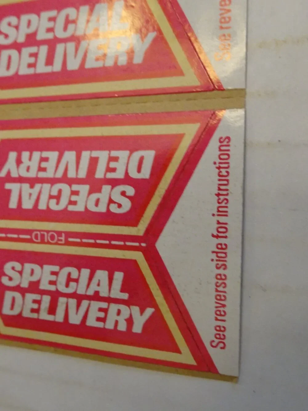 USPS Special Delivery Sticker Labels Label No. 54 March 1976 - Vintage